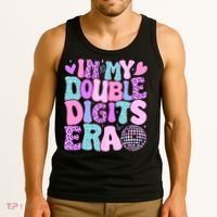 In My Double Digits Era Retro 10 Year Old 10th Birthday Girl Tank Top thumb 3