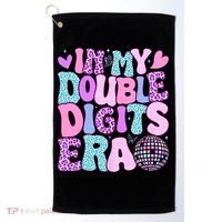 In My Double Digits Era Retro 10 Year Old 10th Birthday Girl Golf Towel thumb 0