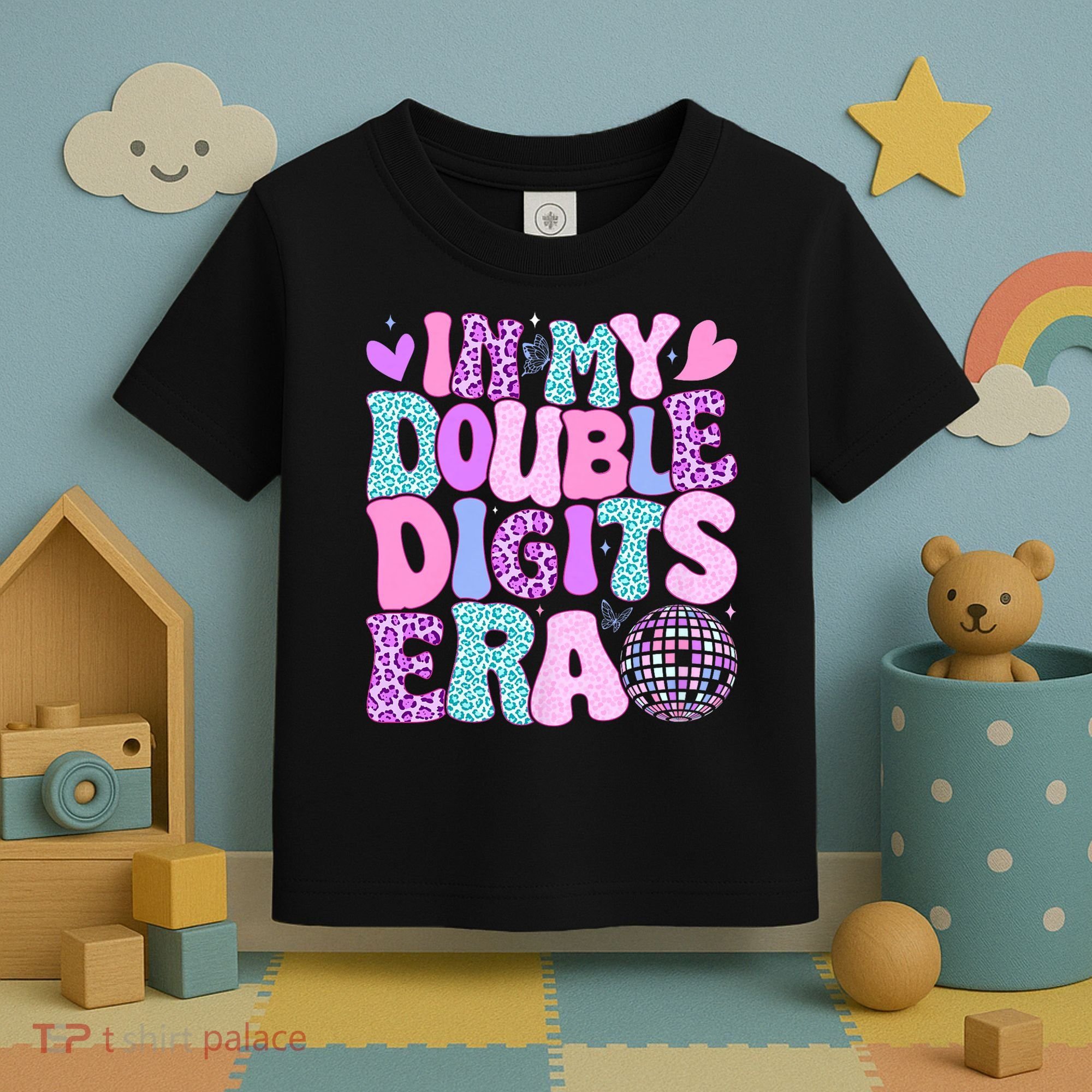 In My Double Digits Era Retro 10 Year Old 10th Birthday Girl Toddler T-Shirt