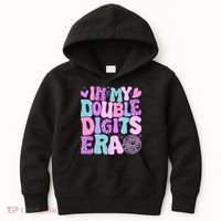 In My Double Digits Era Retro 10 Year Old 10th Birthday Girl Kids Hoodie thumb 0