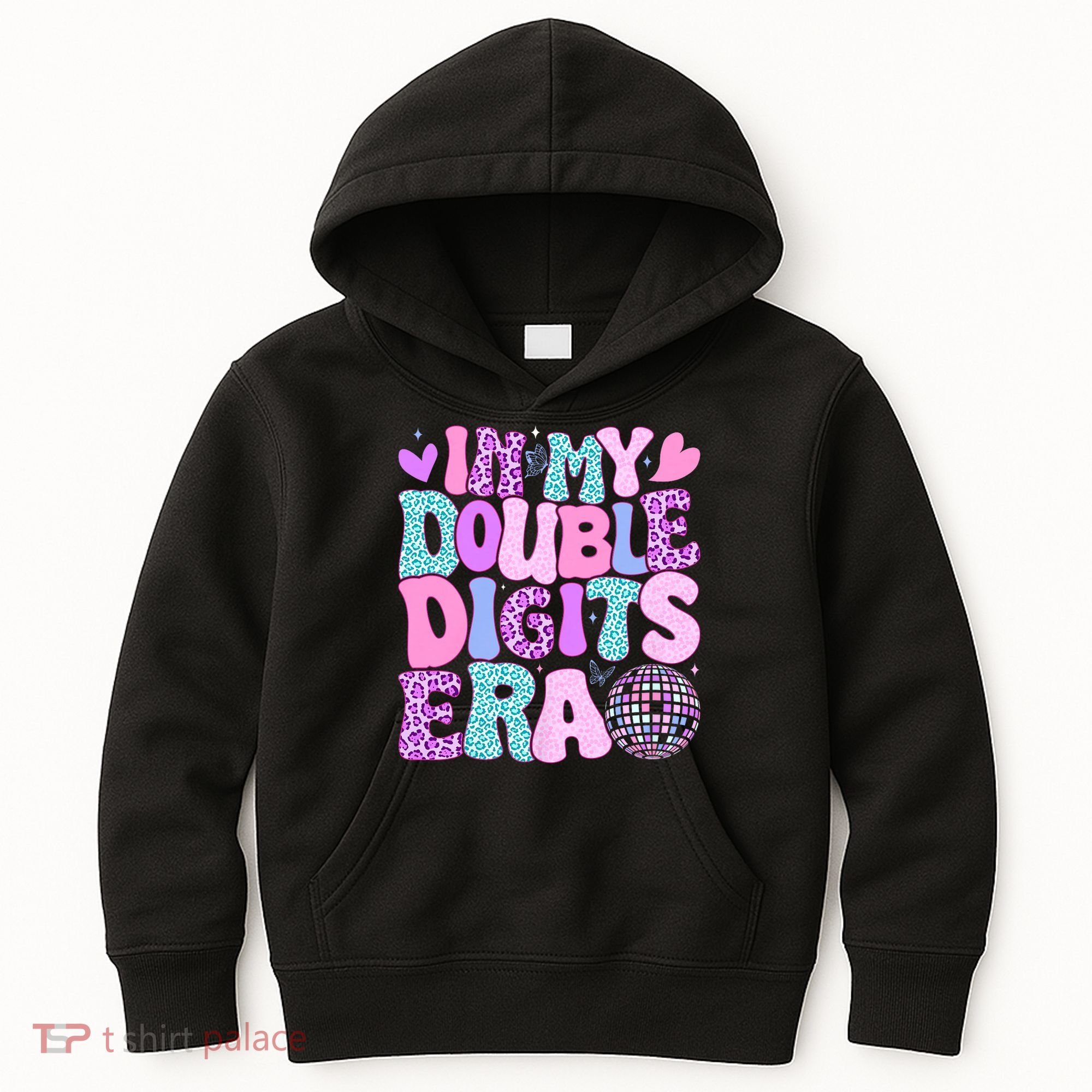 In My Double Digits Era Retro 10 Year Old 10th Birthday Girl Kids Hoodie