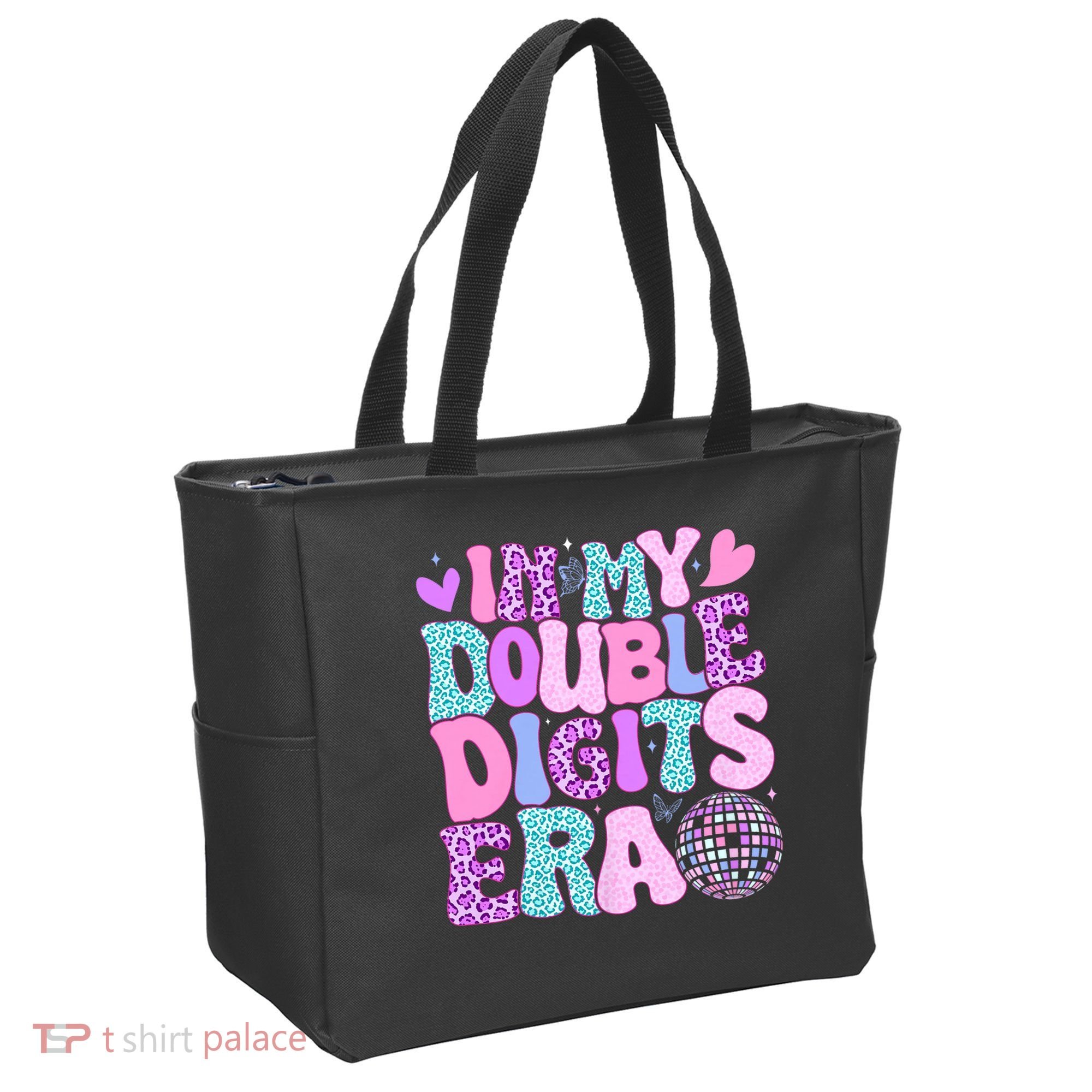 In My Double Digits Era Retro 10 Year Old 10th Birthday Girl Tote Bag