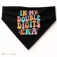 In My Double Digits Era Retro Groovy 10th Birthday USA-Made Doggie Bandana thumb 0