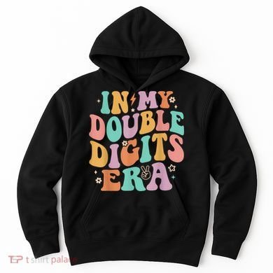 In My Double Digits Era Retro Groovy 10th Birthday Hoodie