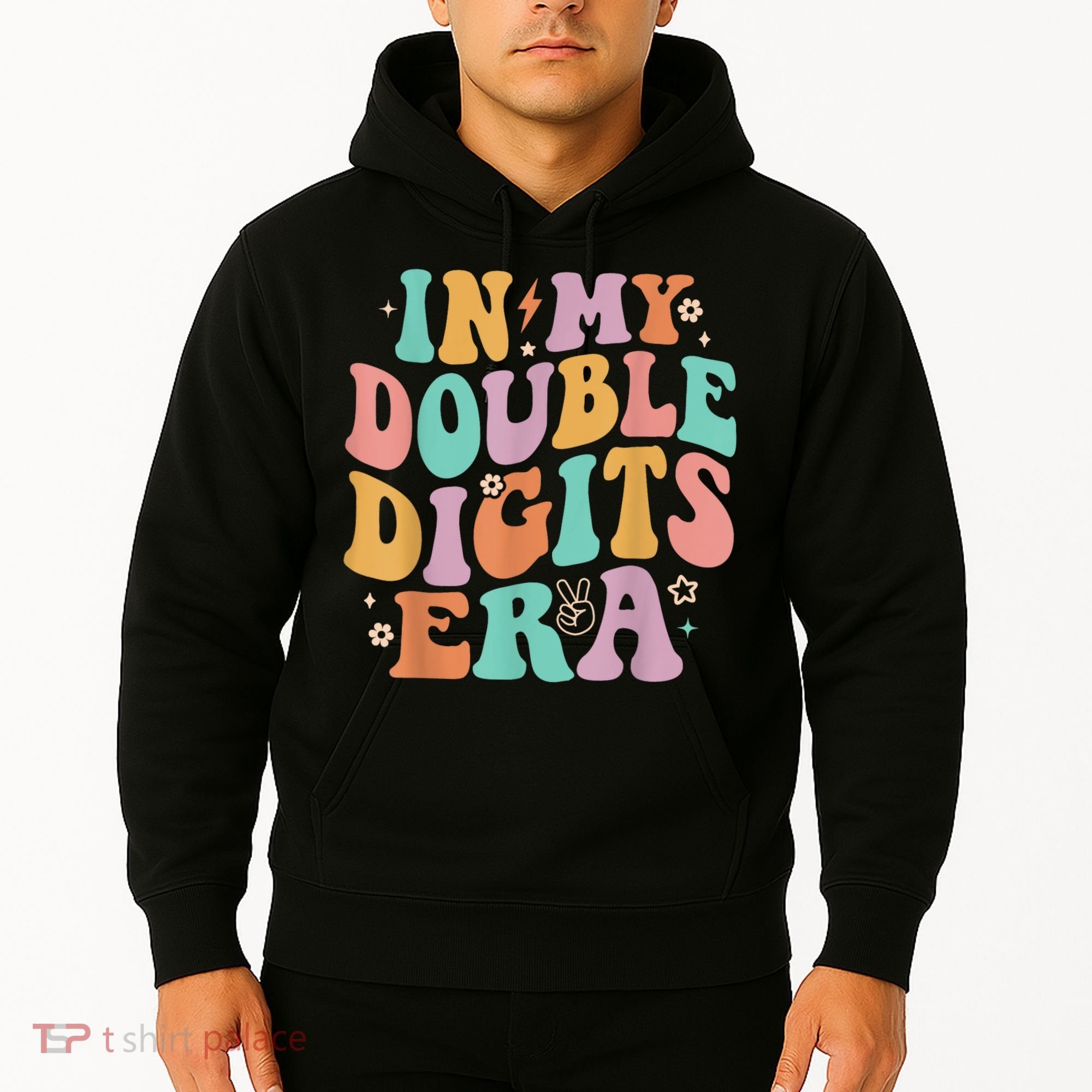 In My Double Digits Era Retro Groovy 10th Birthday Hoodie