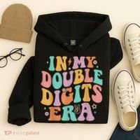 In My Double Digits Era Retro Groovy 10th Birthday Hoodie thumb 4