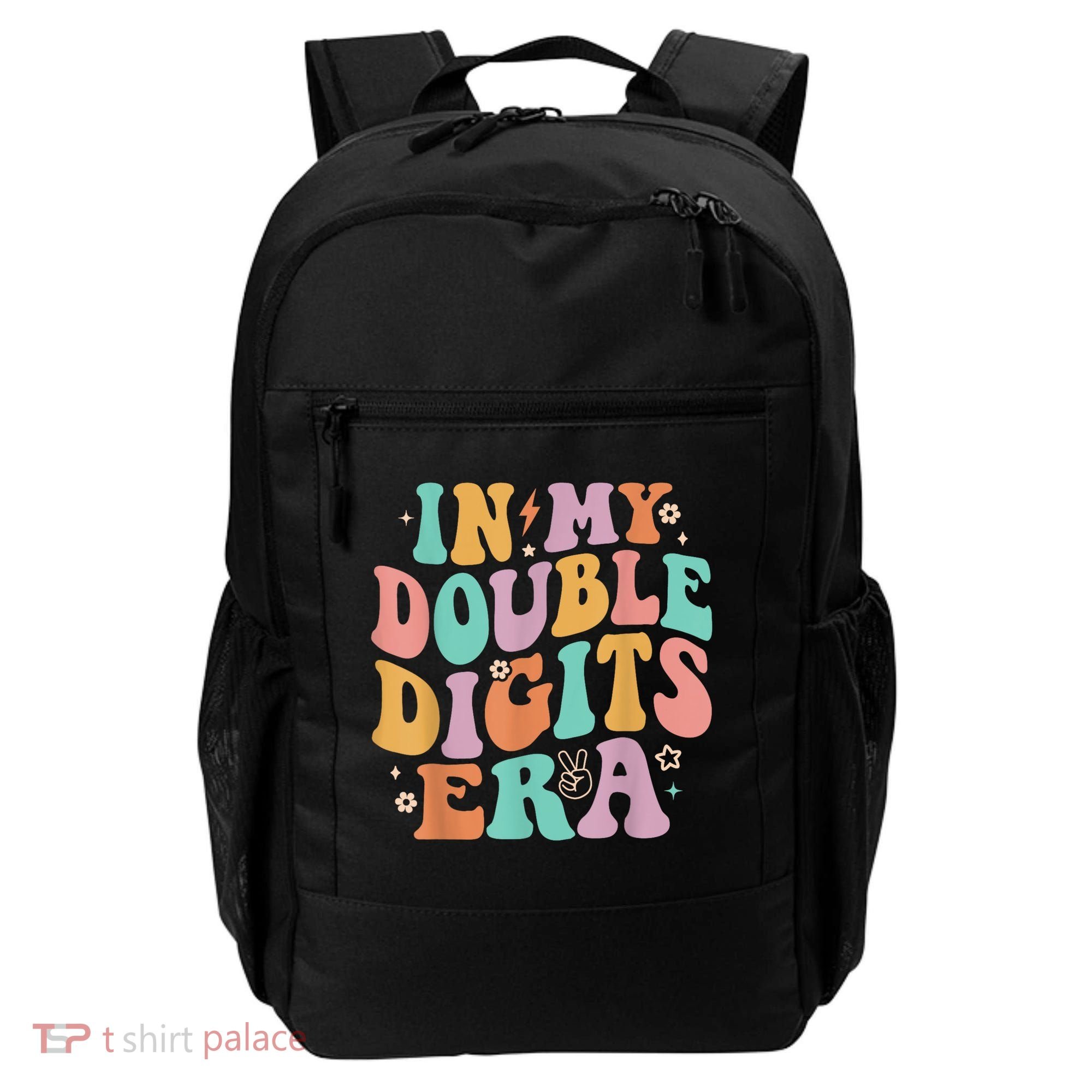 In My Double Digits Era Retro Groovy 10th Birthday Backpack