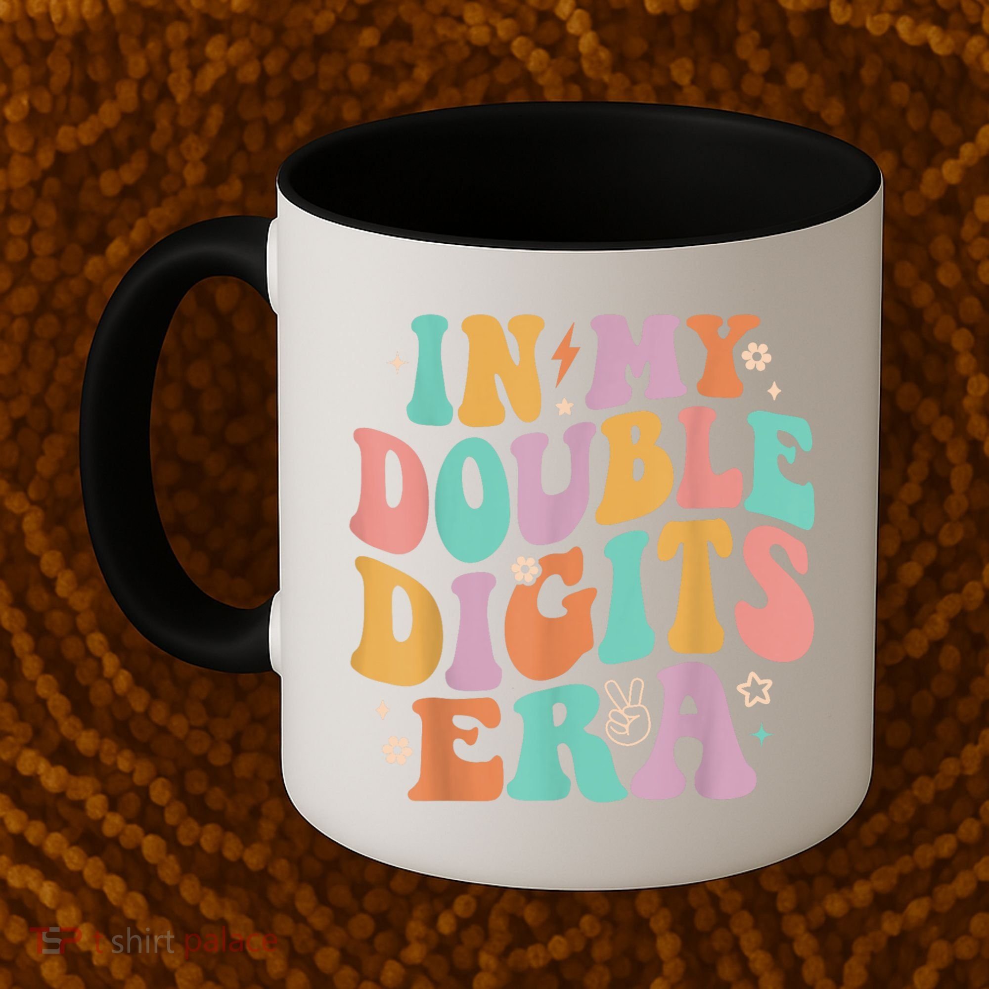 In My Double Digits Era Retro Groovy 10th Birthday Coffee Mug