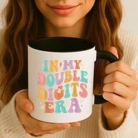 In My Double Digits Era Retro Groovy 10th Birthday Coffee Mug thumb 3
