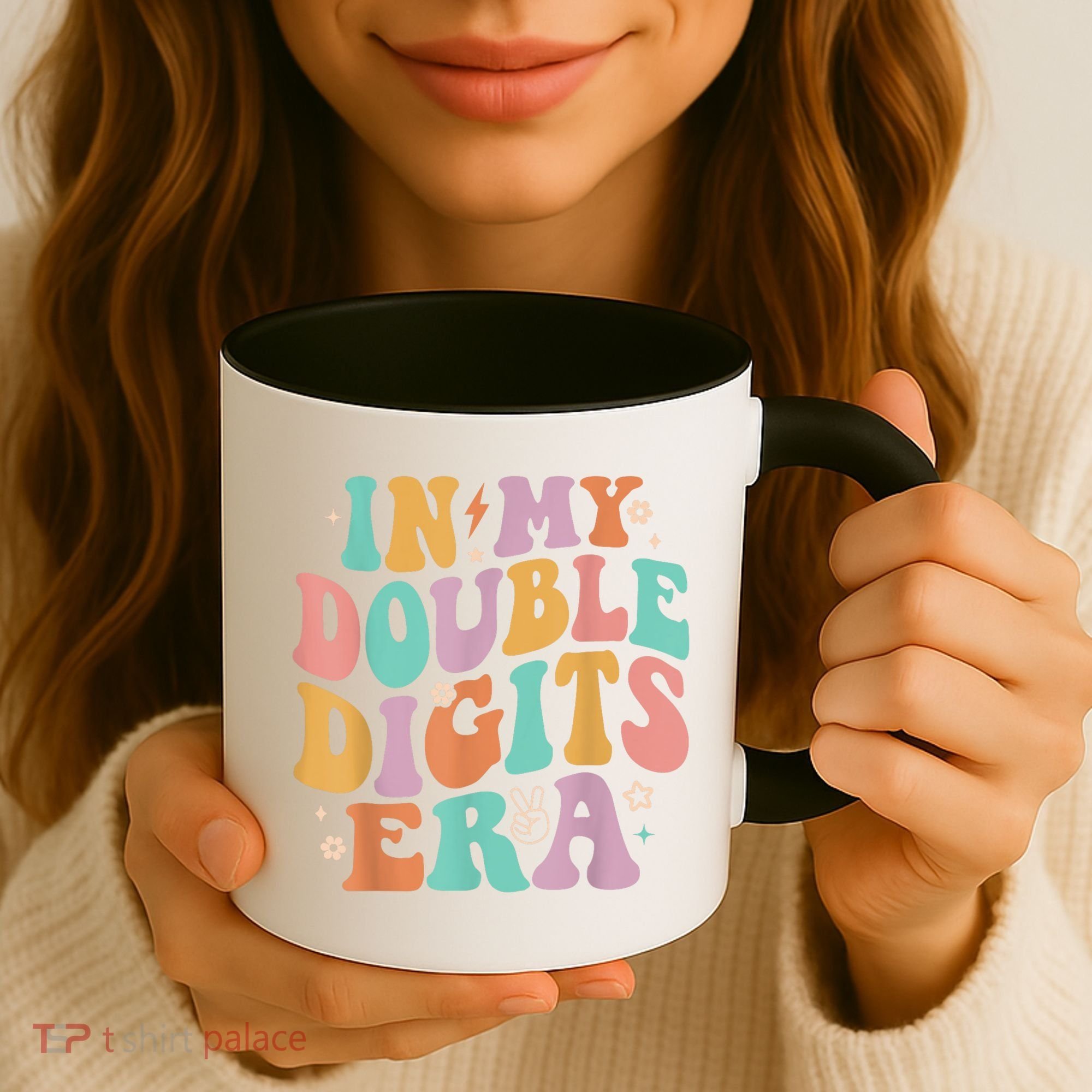 In My Double Digits Era Retro Groovy 10th Birthday Coffee Mug
