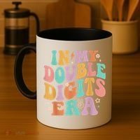 In My Double Digits Era Retro Groovy 10th Birthday Coffee Mug thumb 4