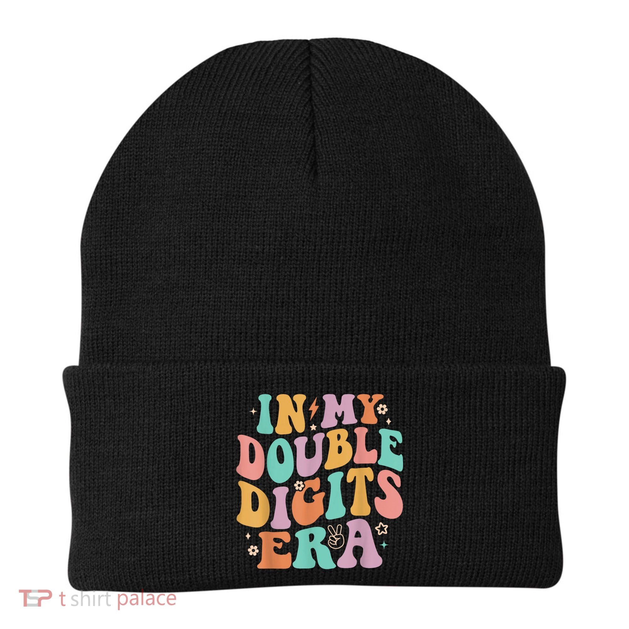In My Double Digits Era Retro Groovy 10th Birthday Beanie