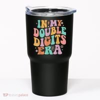In My Double Digits Era Retro Groovy 10th Birthday Tumbler thumb 0