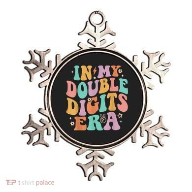In My Double Digits Era Retro Groovy 10th Birthday Ornament