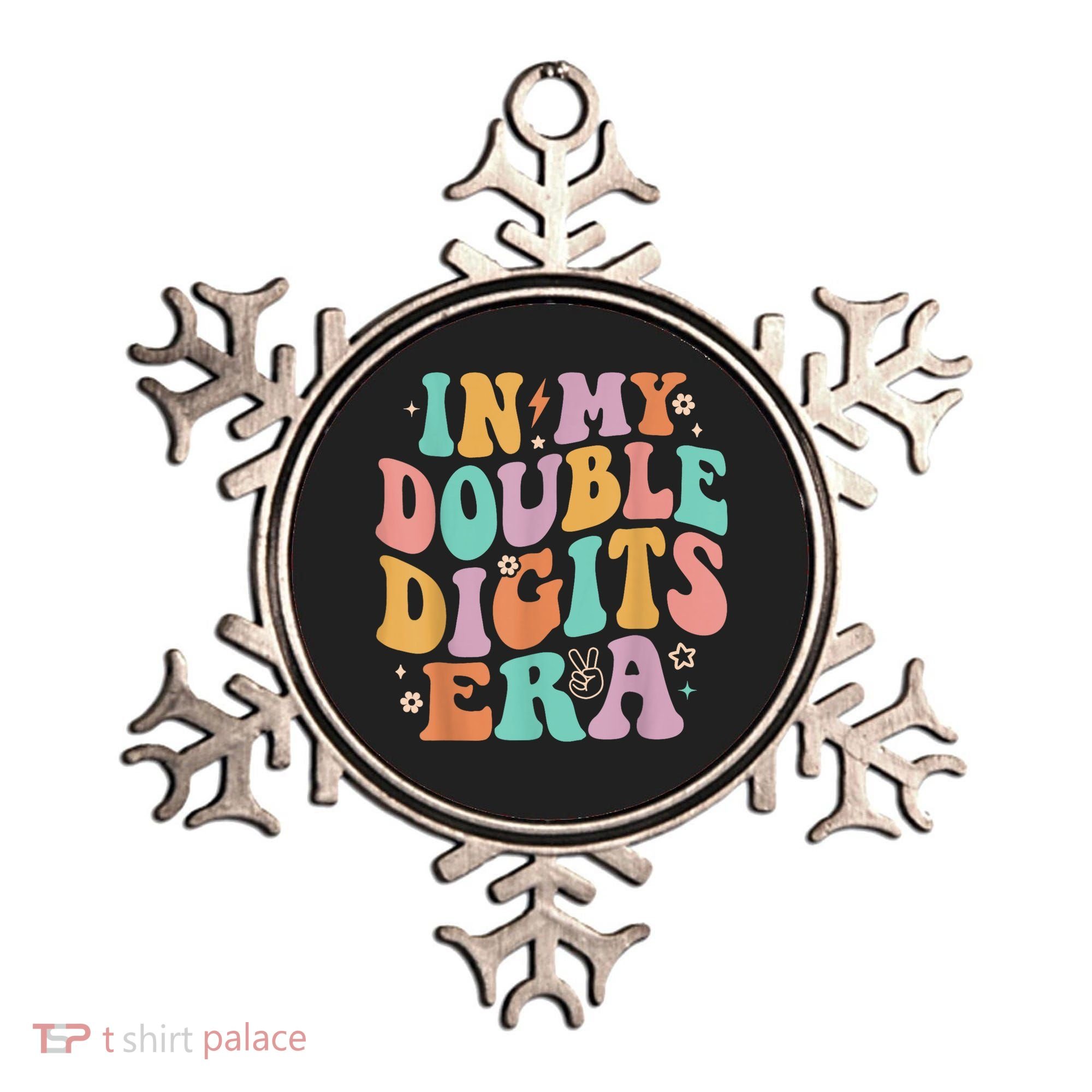 In My Double Digits Era Retro Groovy 10th Birthday Ornament