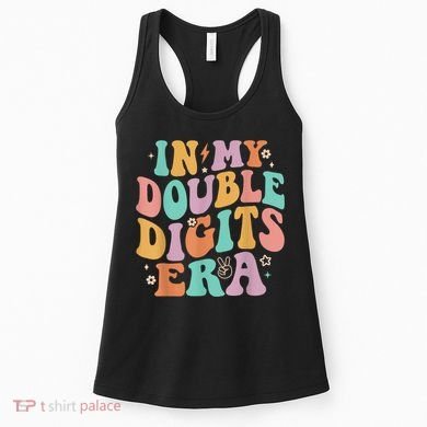 In My Double Digits Era Retro Groovy 10th Birthday Women's Tank Top
