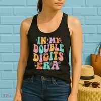 In My Double Digits Era Retro Groovy 10th Birthday Women's Tank Top thumb 2
