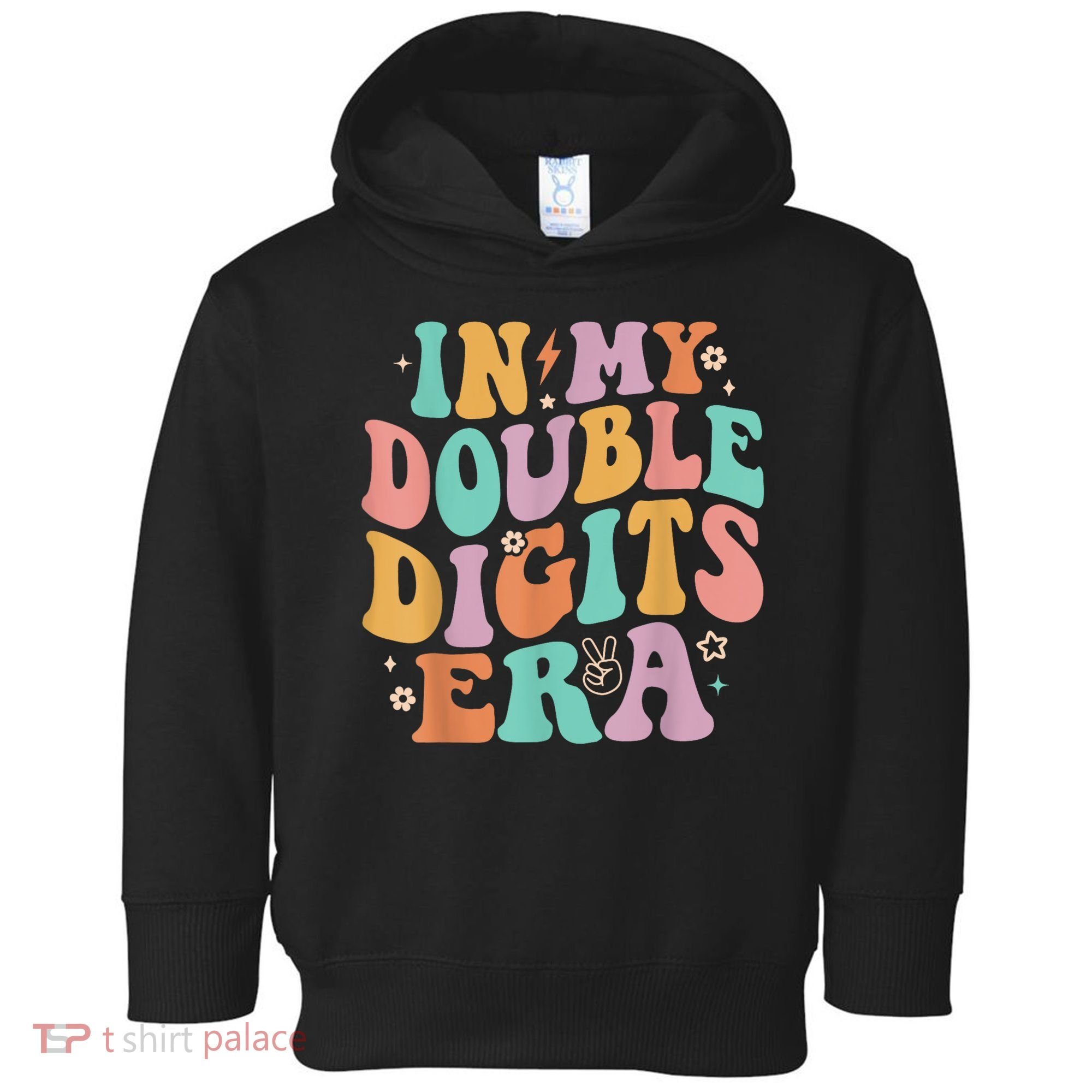 In My Double Digits Era Retro Groovy 10th Birthday Toddler Hoodie