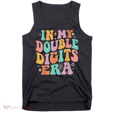 In My Double Digits Era Retro Groovy 10th Birthday Tank Top