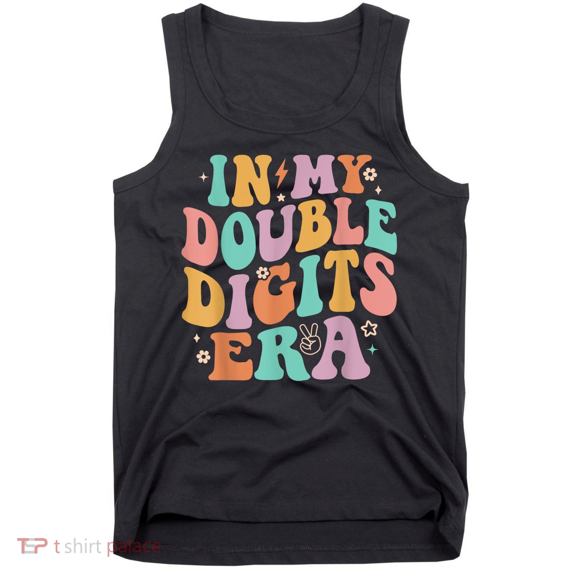 In My Double Digits Era Retro Groovy 10th Birthday Tank Top