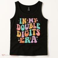 In My Double Digits Era Retro Groovy 10th Birthday Tank Top thumb 2