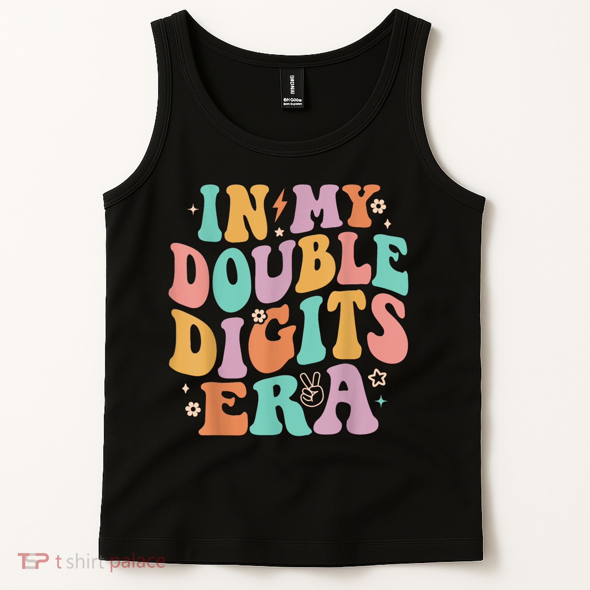 In My Double Digits Era Retro Groovy 10th Birthday Tank Top