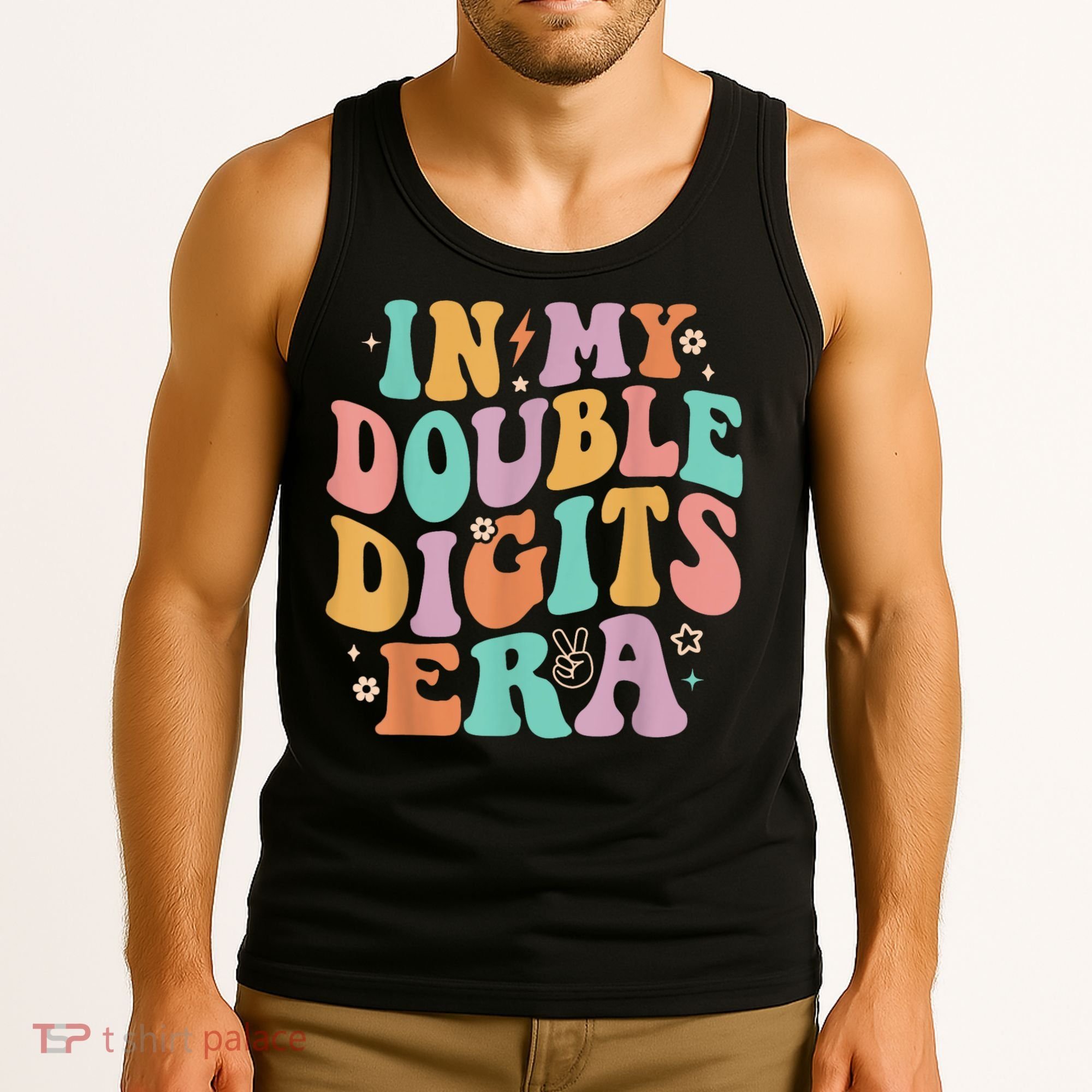 In My Double Digits Era Retro Groovy 10th Birthday Tank Top