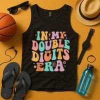 In My Double Digits Era Retro Groovy 10th Birthday Tank Top thumb 4