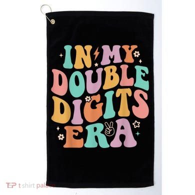 In My Double Digits Era Retro Groovy 10th Birthday Golf Towel