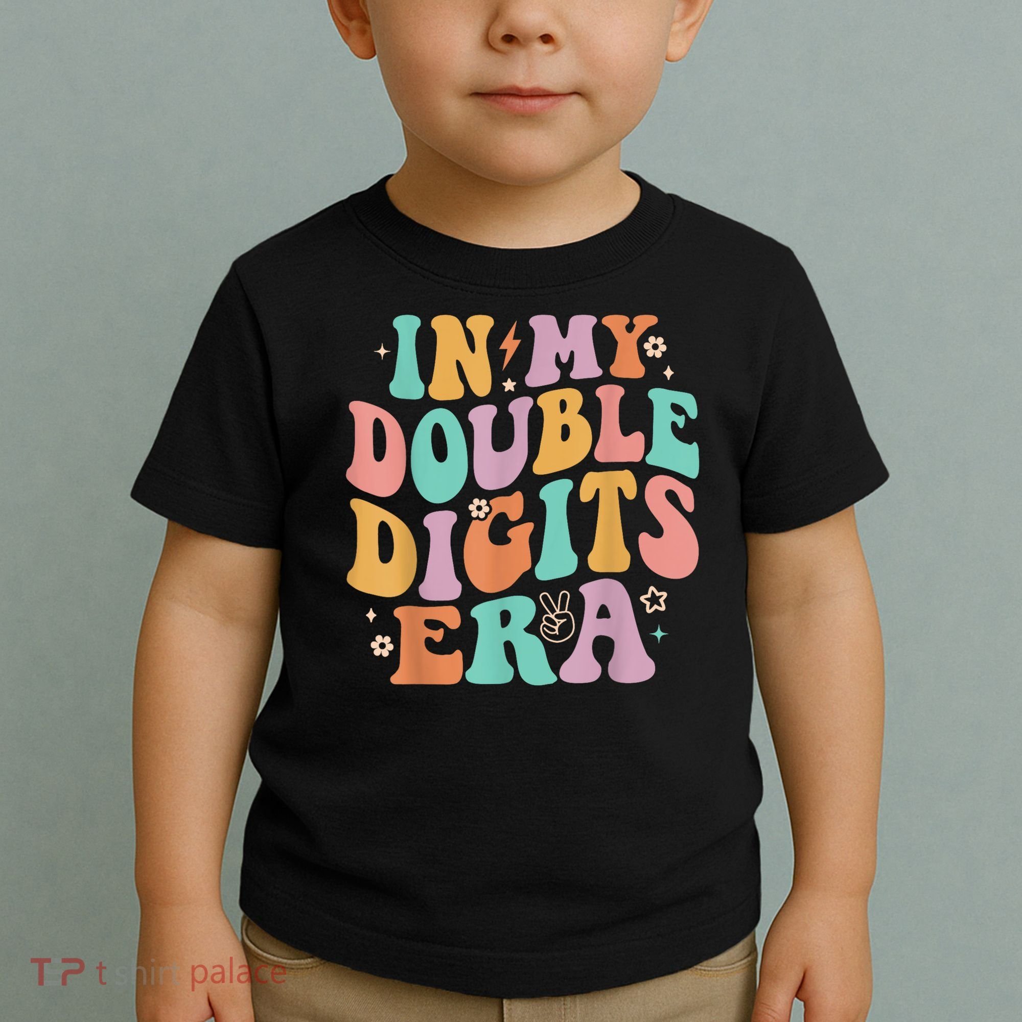 In My Double Digits Era Retro Groovy 10th Birthday Toddler T-Shirt