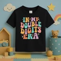 In My Double Digits Era Retro Groovy 10th Birthday Toddler T-Shirt thumb 3