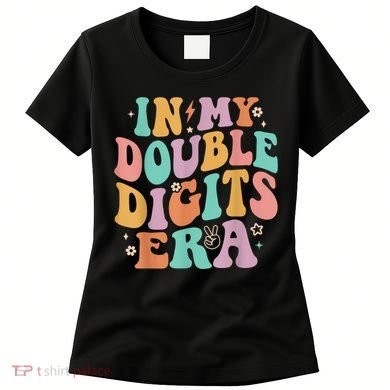 In My Double Digits Era Retro Groovy 10th Birthday Women's T-Shirt