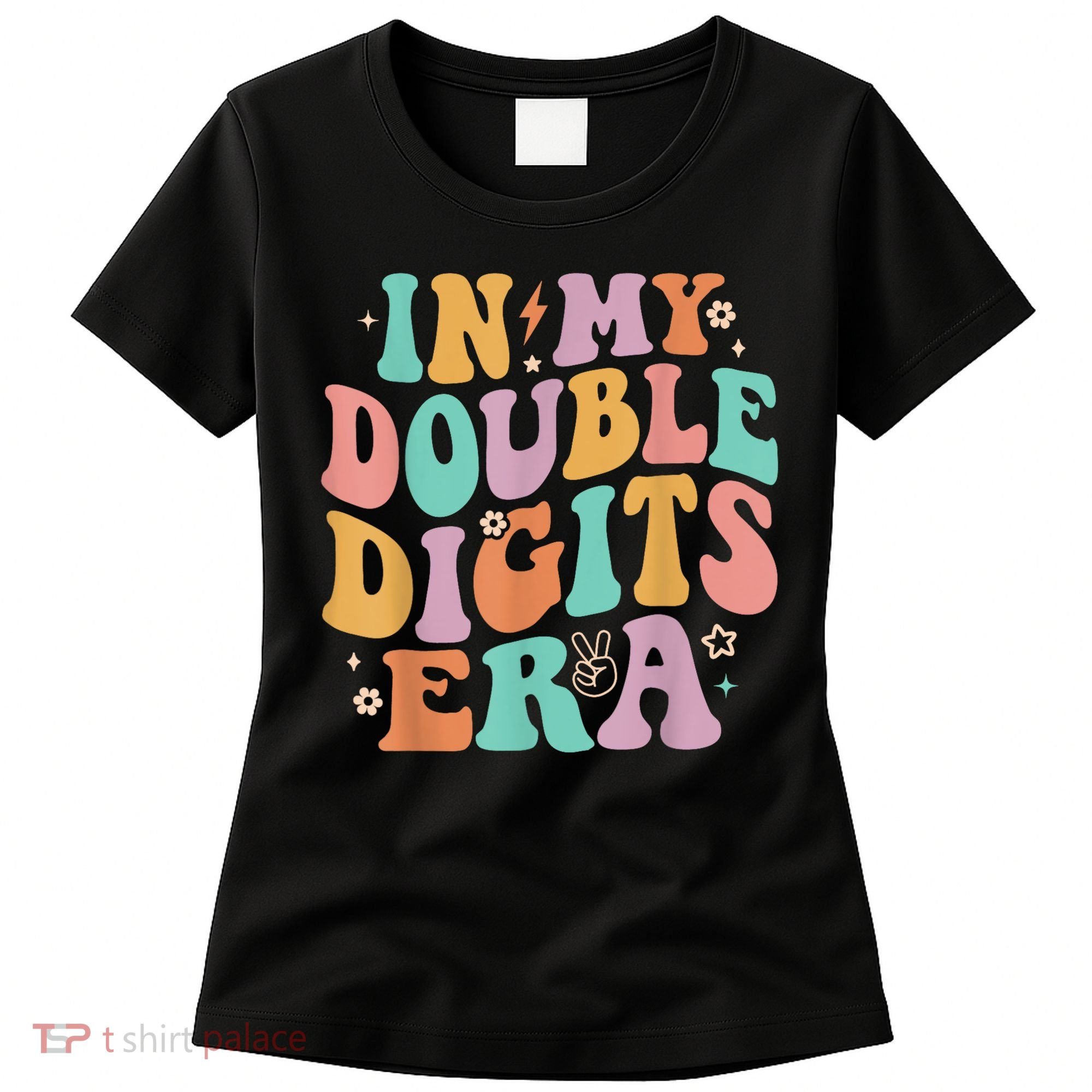 In My Double Digits Era Retro Groovy 10th Birthday Women's T-Shirt