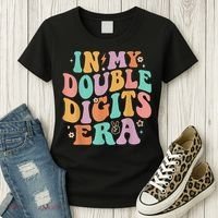 In My Double Digits Era Retro Groovy 10th Birthday Women's T-Shirt thumb 3