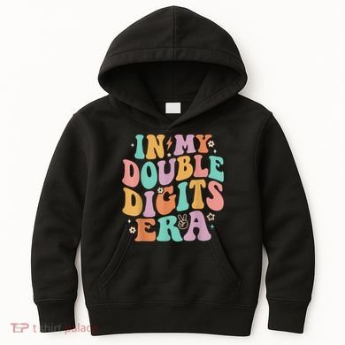 In My Double Digits Era Retro Groovy 10th Birthday Kids Hoodie
