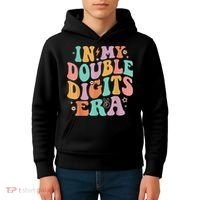 In My Double Digits Era Retro Groovy 10th Birthday Kids Hoodie thumb 4
