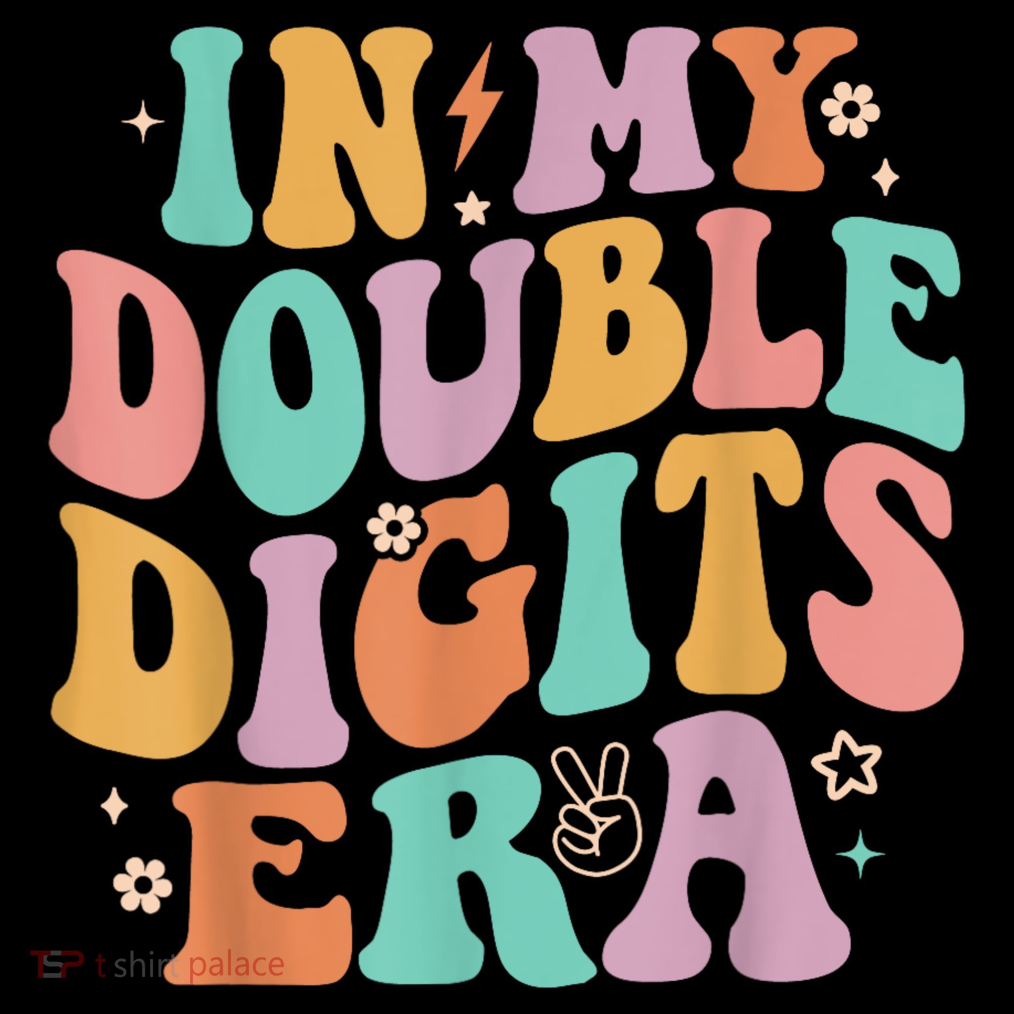 In My Double Digits Era Retro Groovy 10th Birthday Kids Hoodie