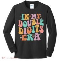 In My Double Digits Era Retro Groovy 10th Birthday Kids Long Sleeve Shirt thumb 0