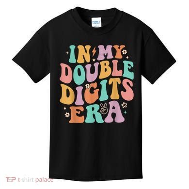 In My Double Digits Era Retro Groovy 10th Birthday Kids T-Shirt