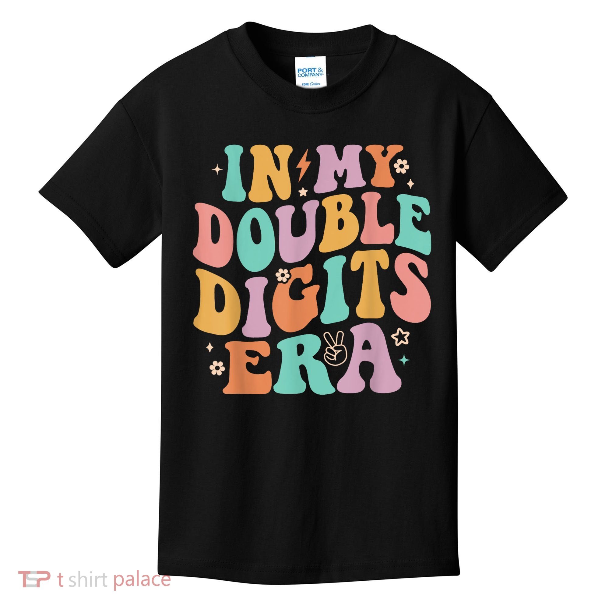 In My Double Digits Era Retro Groovy 10th Birthday Kids T-Shirt