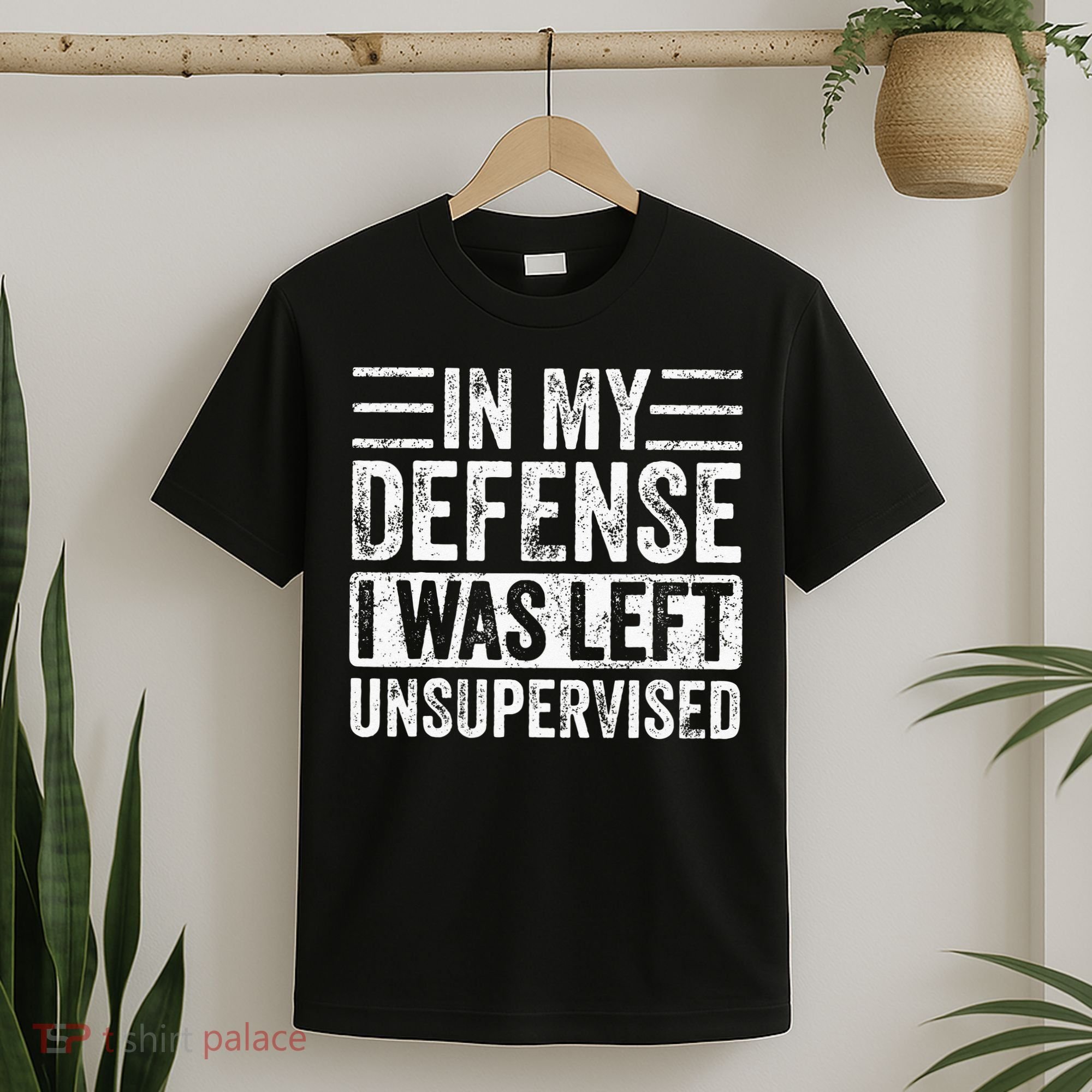 In My Defense I Was Left Unsupervised Funny Retro Vintage T-Shirt