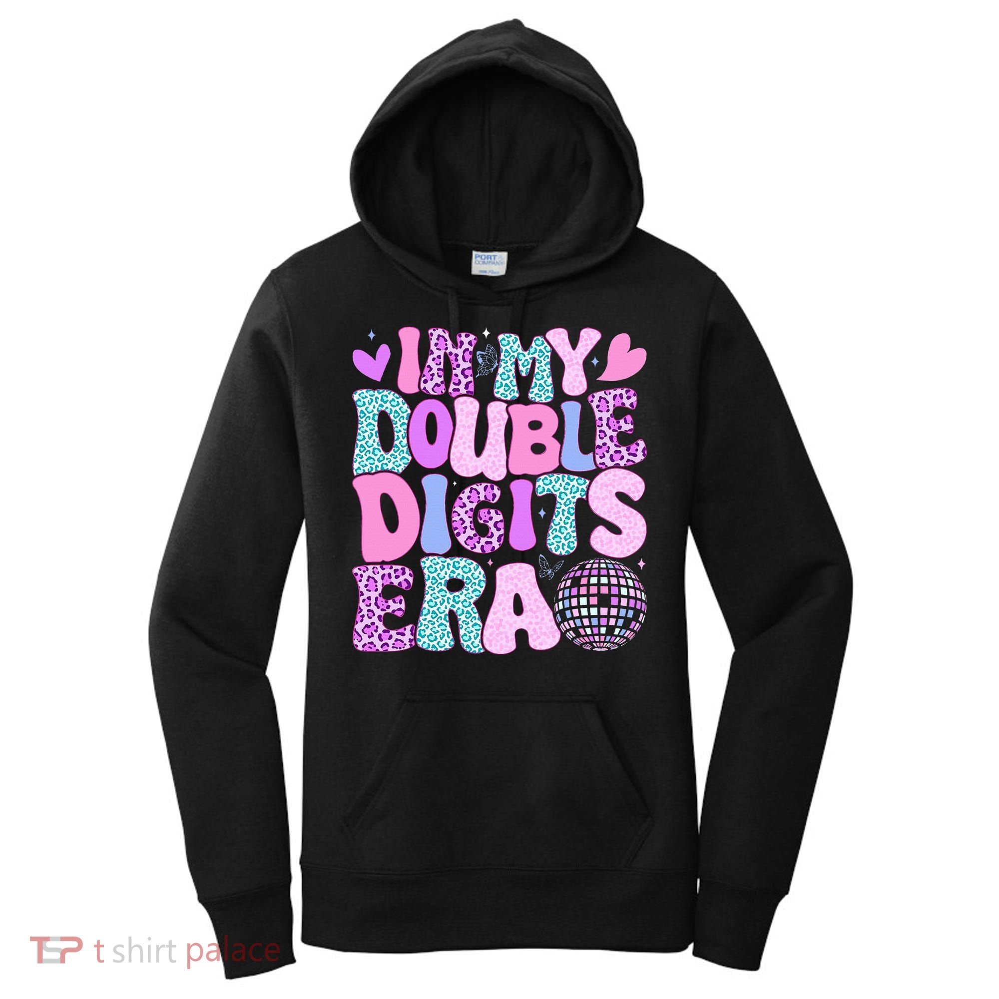 In My Double Digits Era Retro 10 Year Old 10th Birthday Women's Hoodie