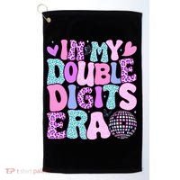 In My Double Digits Era Retro 10 Year Old 10th Birthday Golf Towel thumb 0