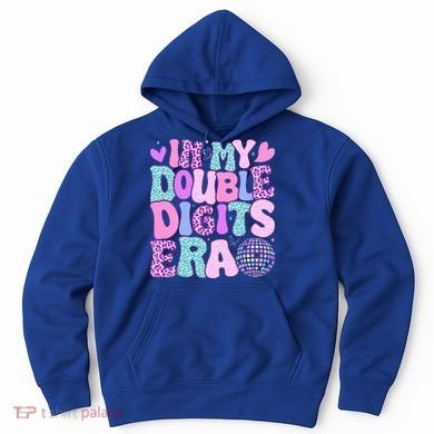 In My Double Digits Era Retro 10 Year Old 10th Birthday Hoodie