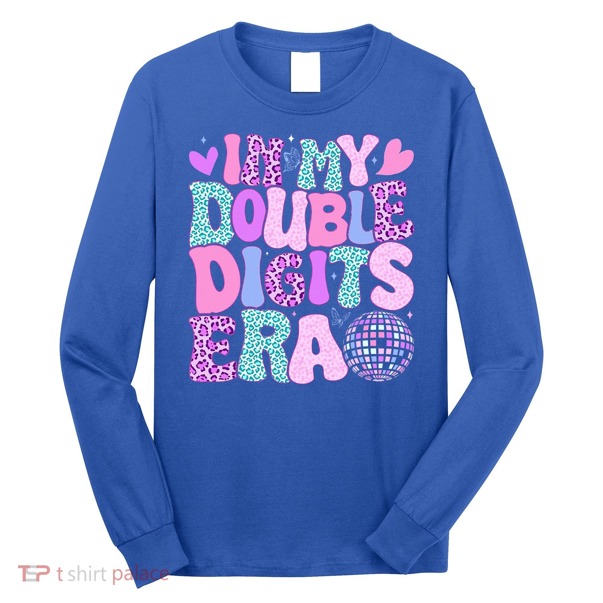 In My Double Digits Era Retro 10 Year Old 10th Birthday Long Sleeve Shirt