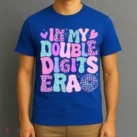 In My Double Digits Era Retro 10 Year Old 10th Birthday T-Shirt thumb 3