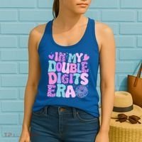 In My Double Digits Era Retro 10 Year Old 10th Birthday Women's Tank Top thumb 2