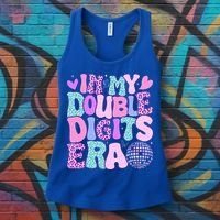 In My Double Digits Era Retro 10 Year Old 10th Birthday Women's Tank Top thumb 3