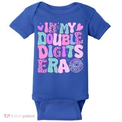 In My Double Digits Era Retro 10 Year Old 10th Birthday Baby Bodysuit