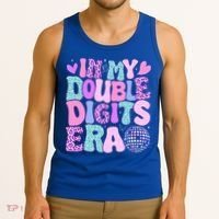 In My Double Digits Era Retro 10 Year Old 10th Birthday Tank Top thumb 3